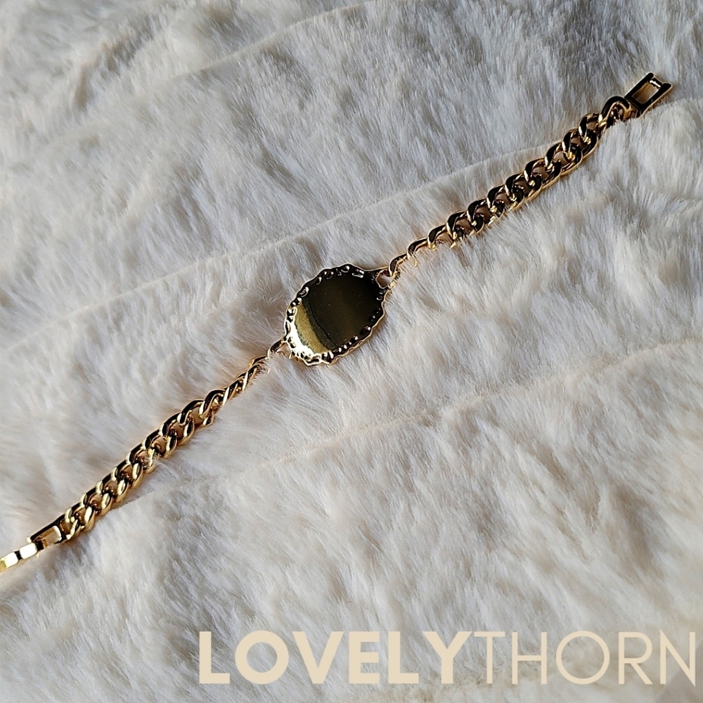 VANESSA MOONEY // ltd ed gold nugget chunky curb chain ID bracelet - Picture 10 of 15